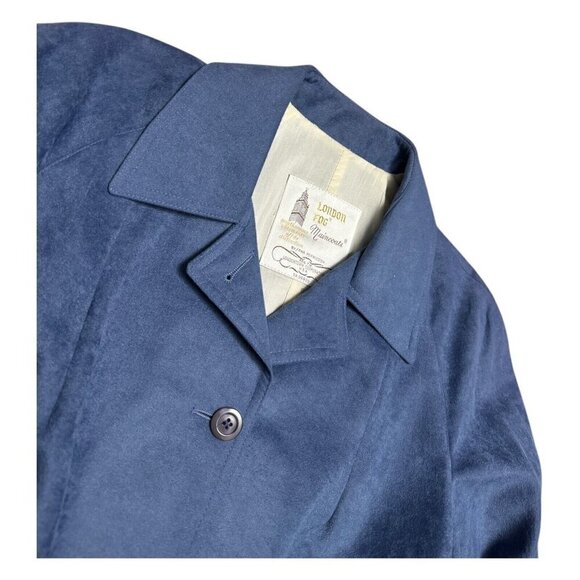 VINTAGE LONDON FOG Rainskins Blue Waterproof Rain Trench Coat Womens 16 - Picture 5 of 6